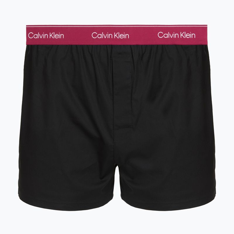 Pánské boxerky Calvin Klein LV00NB4267 Boxer Slim black bodies w/ poseidon blue/plein 4