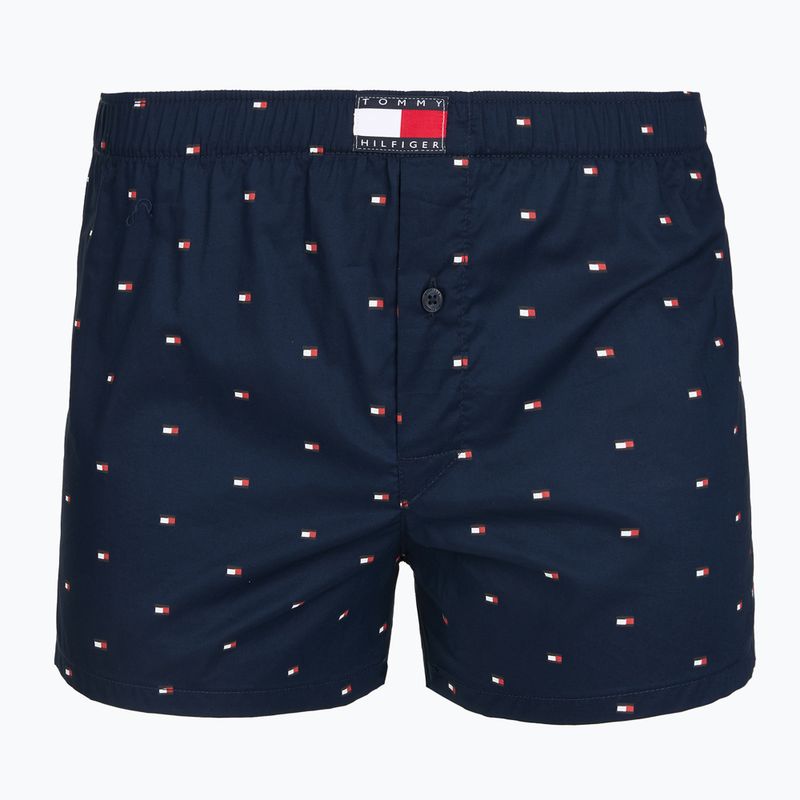 Pánské boxerky Tommy Hilfiger Woven Boxer Print 3 pack chambray flag/carb navy/c navy flag 3