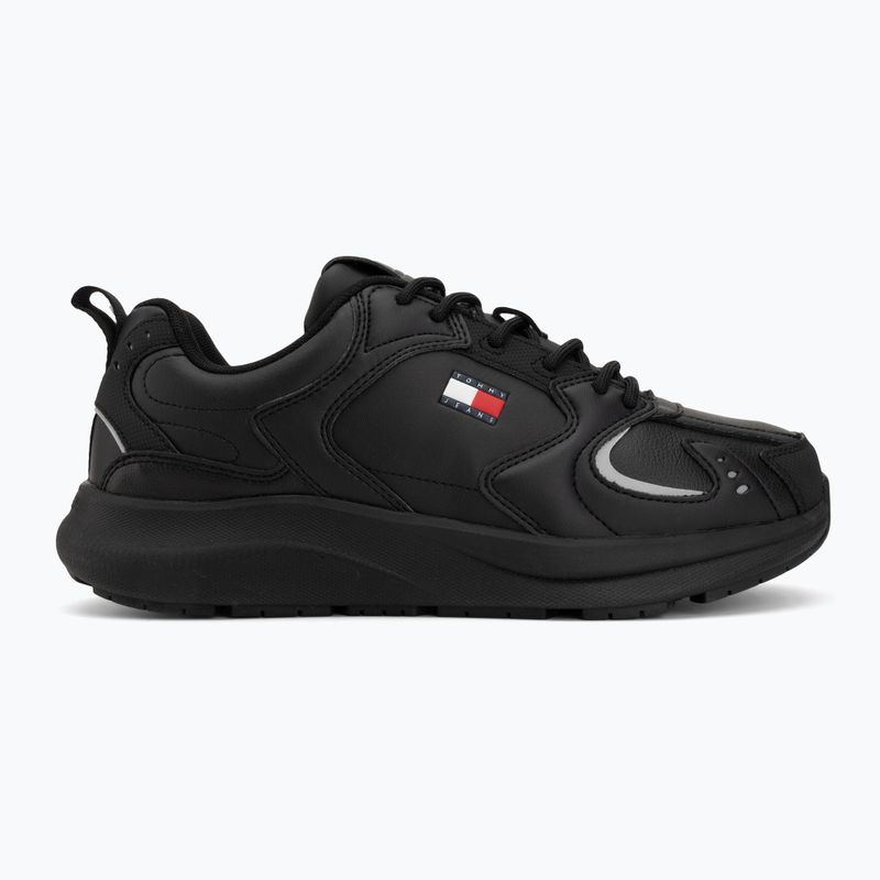 Pánské boty Tommy Jeans Runn Leather triple black 2
