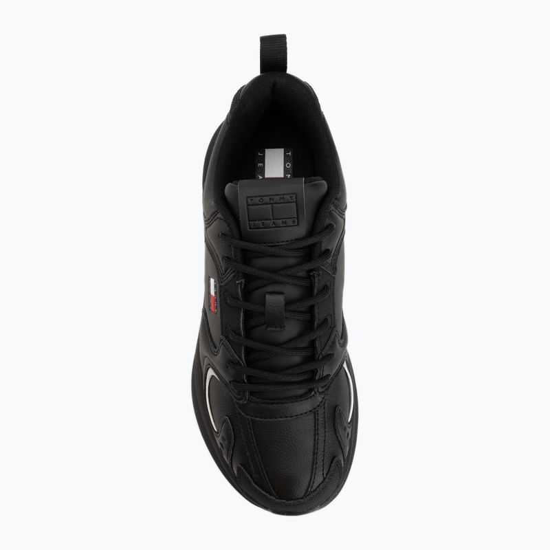 Pánské boty Tommy Jeans Runn Leather triple black 5