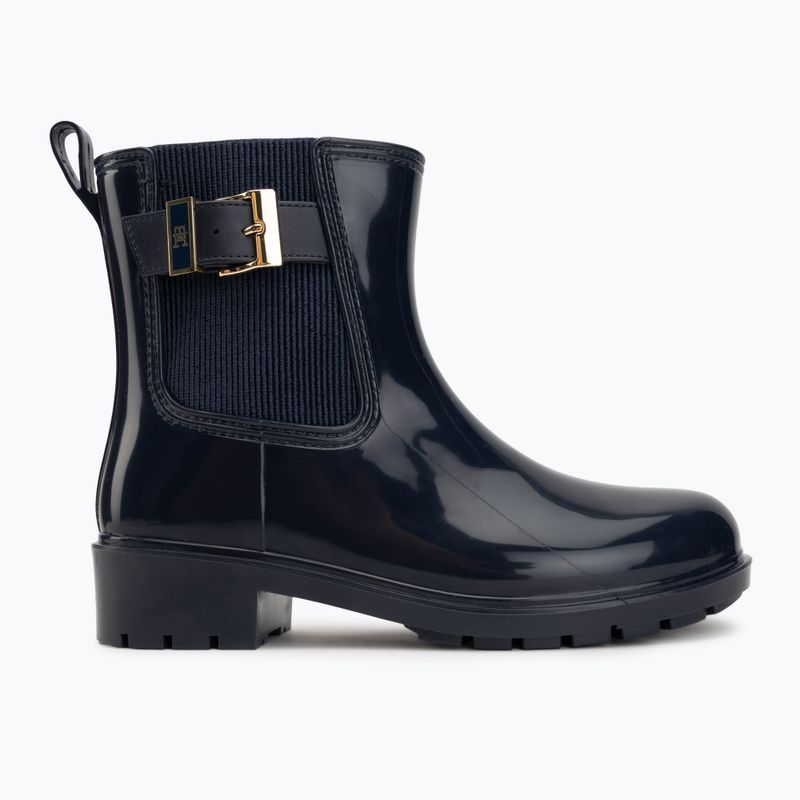 Dámské holínky Tommy Hilfiger Buckle Glossy Ankle space blue 2
