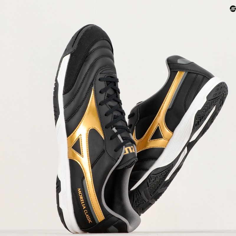 Mizuno Morelia Sala Classic IN black/gold/dark shadow pánské kopačky 14