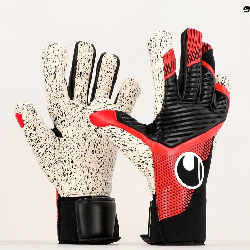 Uhlsport Powerline Supergrip+ Hn brankářské rukavice černá/červená/bílá 4