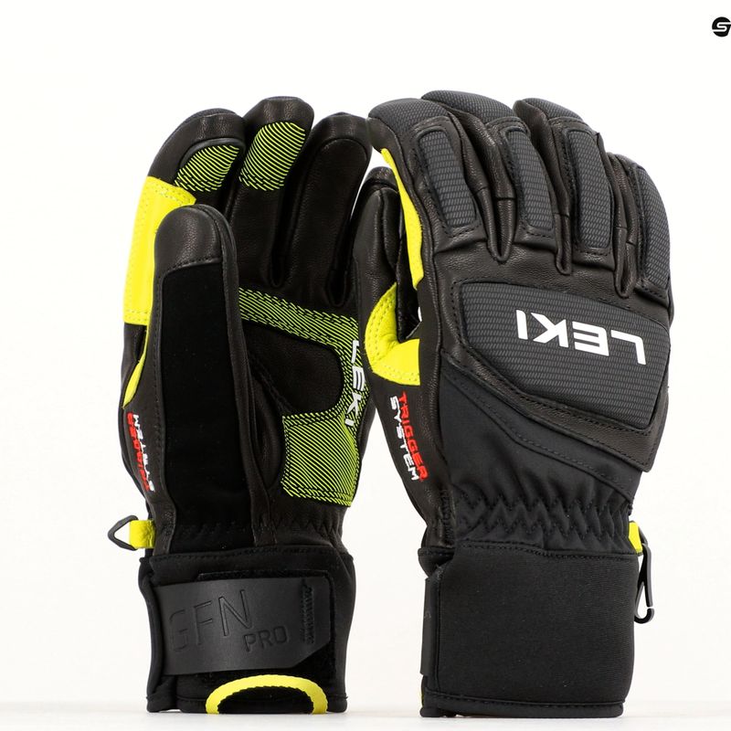 Pánské lyžařské rukavice LEKI Griffin Pro 3D black/neon 6