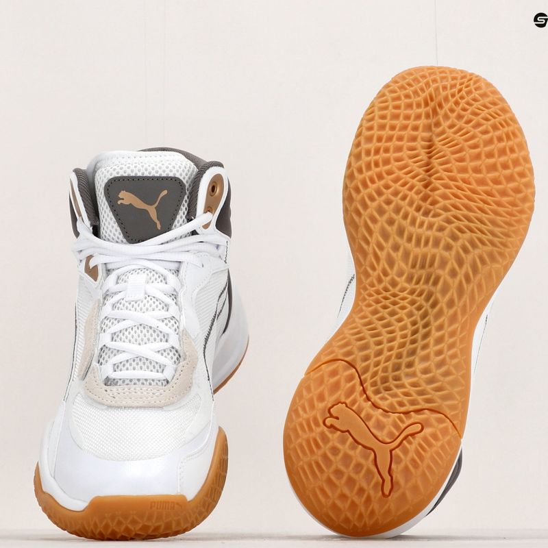 Pánské basketbalové boty PUMA Playmaker Pro Mid Trophies ash gray/cast iron/puma gold 16
