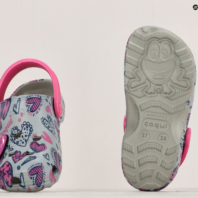 Coqui Little Frog mid.grey/fuchsia love/amulet dětské sandály 14