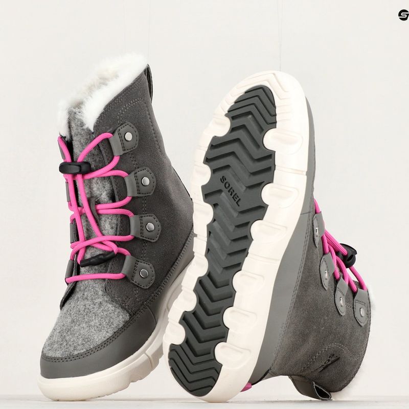 Juniorské sněhule Sorel Sorel Explorer Lace quarry/bright lavender 16