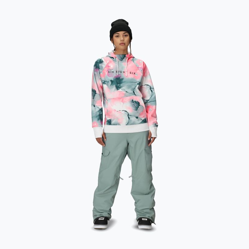 Dámská snowboardová mikina 686 Bonded Fleece Pullover Hoody geranium pink ink 2
