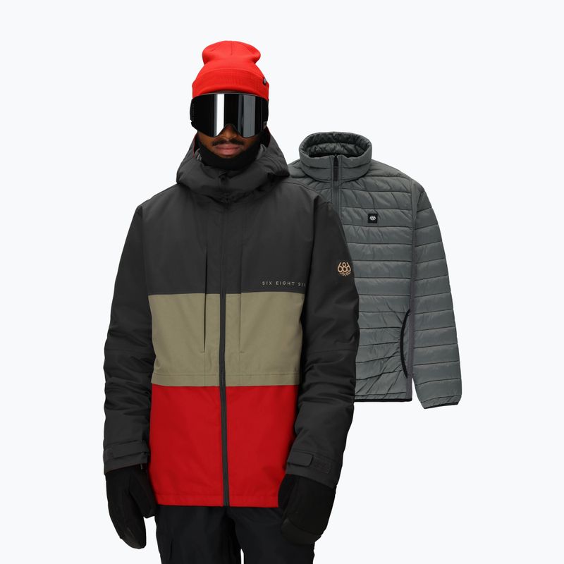 Pánská snowboardová bunda 686 Smarty 3IN1 Form charcoal colorblock
