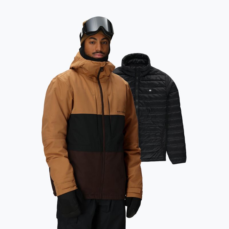 Pánská snowboardová bunda 686 Smarty 3IN1 Form caramel colorblock