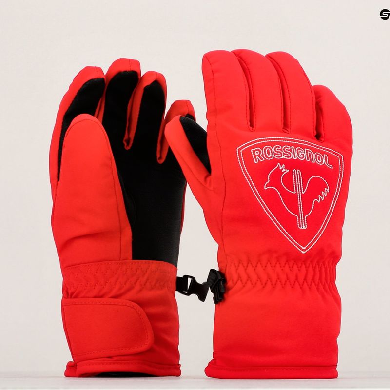 Rossignol Jr Rooster G sports červené dětské lyžařské rukavice 6