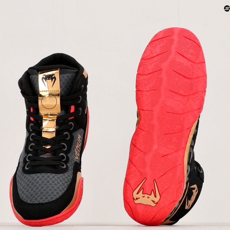 Boxerské boty Venum Elite Wrestling black/gold/red 8