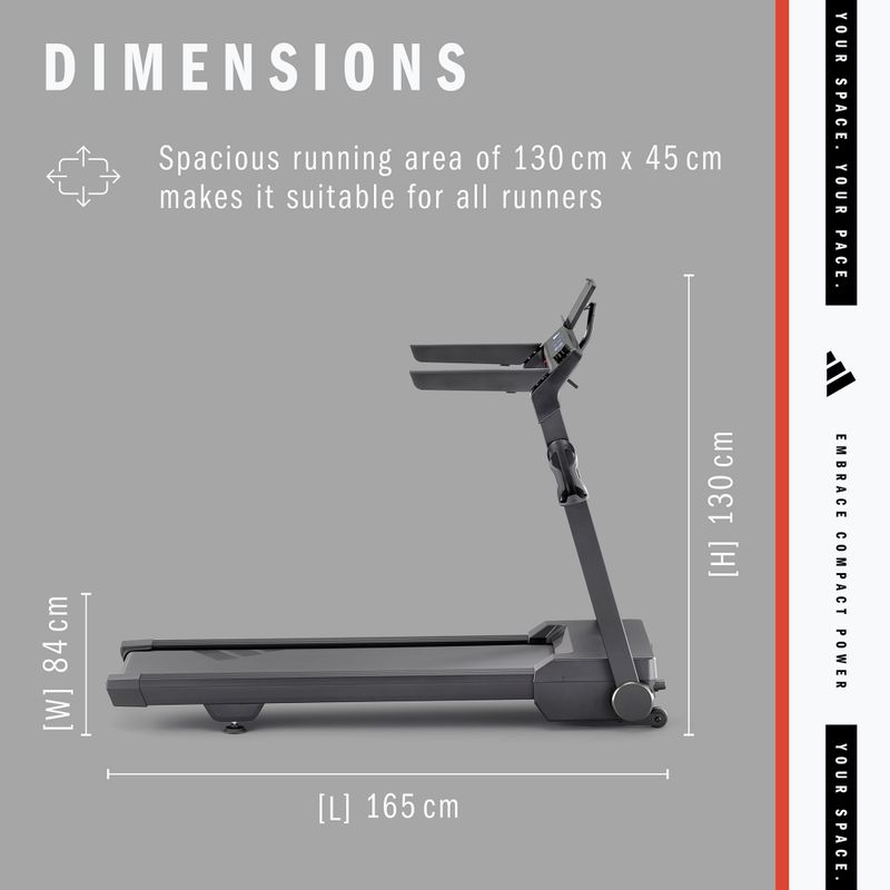 Elektrický běžecký pás adidas T-24C Folding Treadmill black 15