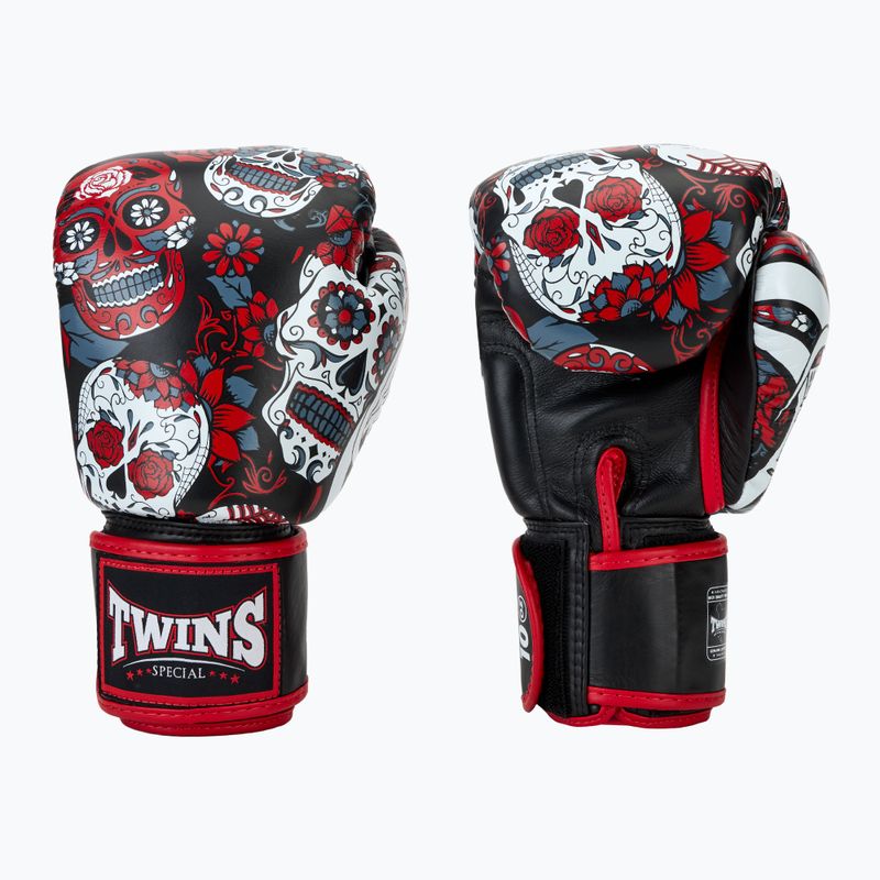 Boxerské rukavice Twins Special Fancy FBGVL3-53 Skull red/black 3