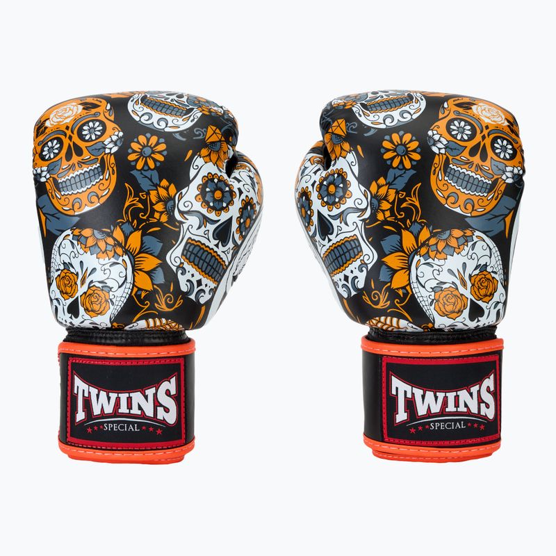 Boxerské rukavice Twins Special Fancy FBGVL3-53 Skull orange/black