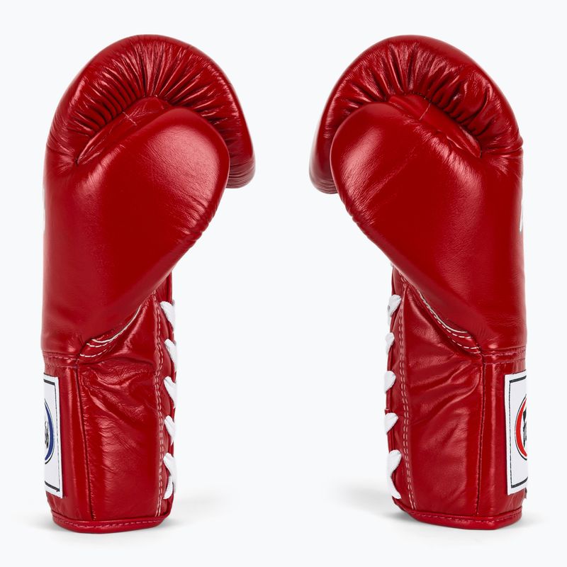 Boxerské rukavice Fairtex Pro Competition Locked Thumb Leather červené 4