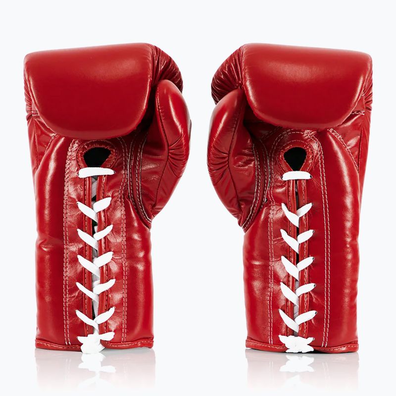 Boxerské rukavice Fairtex Pro Competition Locked Thumb Leather červené 2