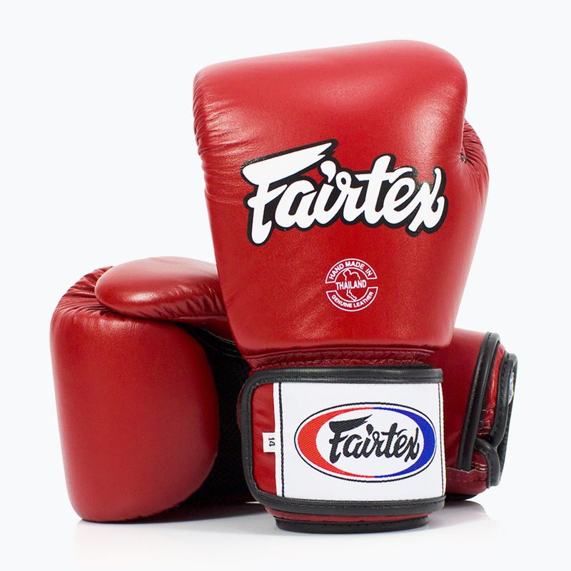 Fairtex Universal Prodyšné červené boxerské rukavice 4