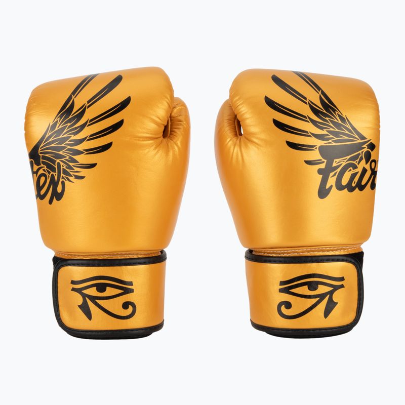 Boxerské rukavice Fairtex Universal "Tight-Fit" Design Falcon gold 2