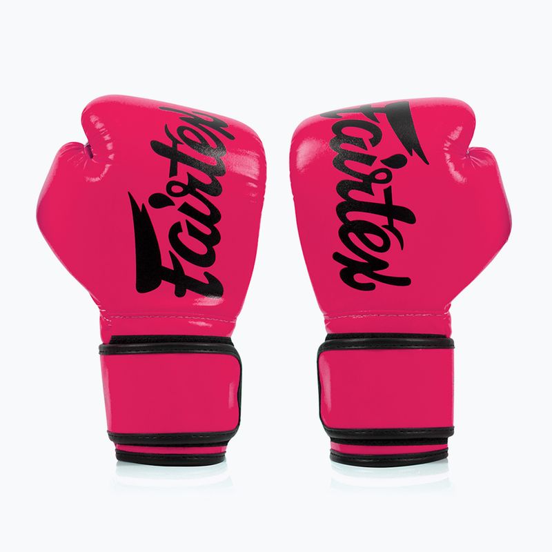 Boxerské rukavice Fairtex Microfiber pink/black barefoot