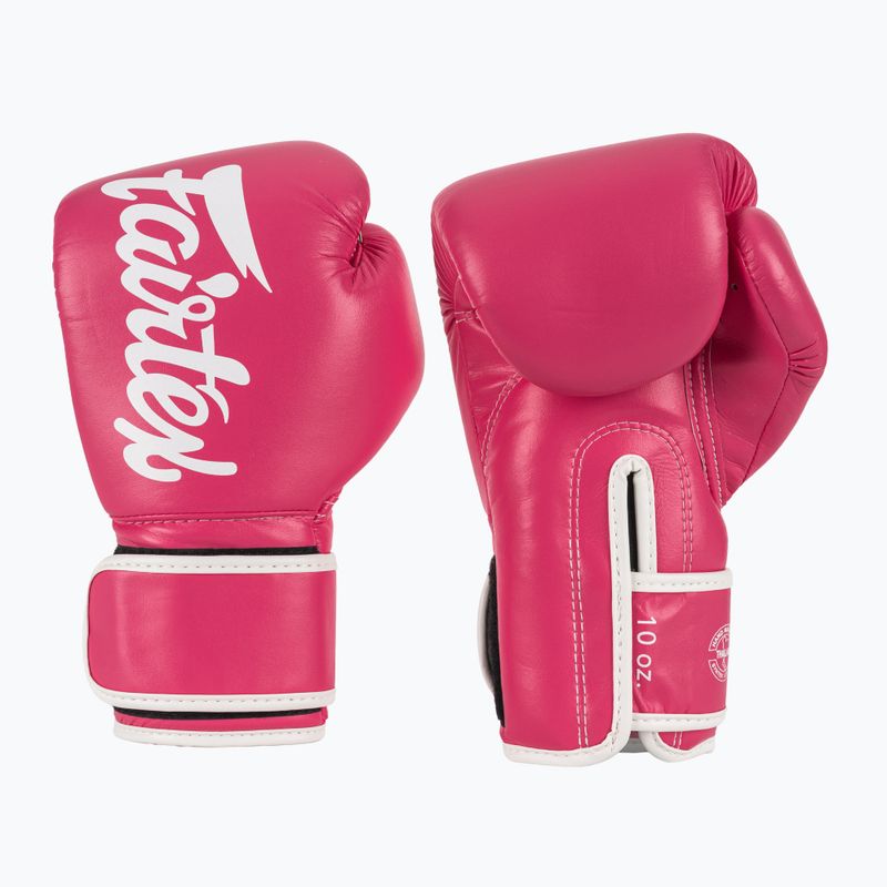 Boxerské rukavice Fairtex Microfiber pink/white