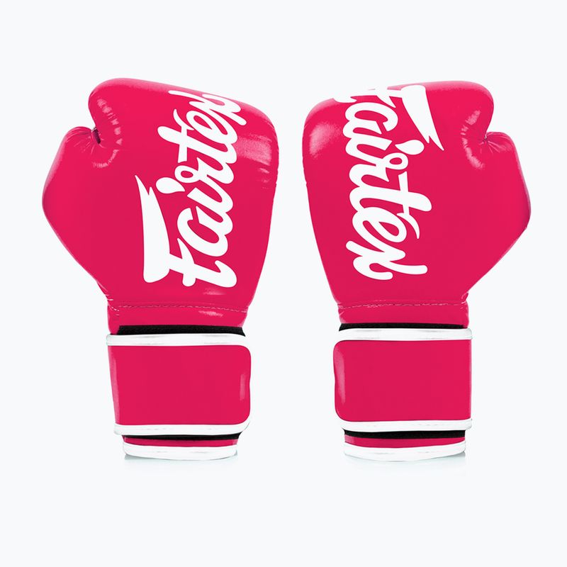 Boxerské rukavice Fairtex Microfiber pink/white
