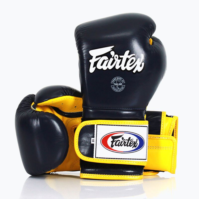 Boxerské rukavice  Fairtex Heavy Hitter's Mexican Style blue/yellow 4