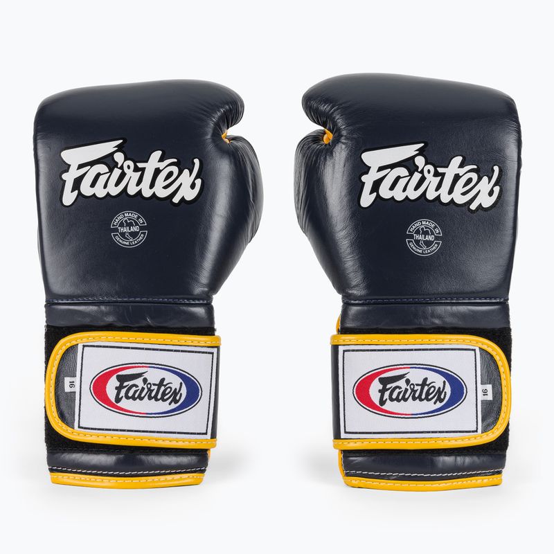 Boxerské rukavice  Fairtex Heavy Hitter's Mexican Style blue/yellow 2