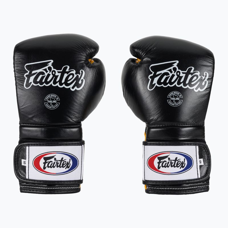Boxerské rukavice Fairtex Heavy Hitter's Mexican Style black/yellow 2