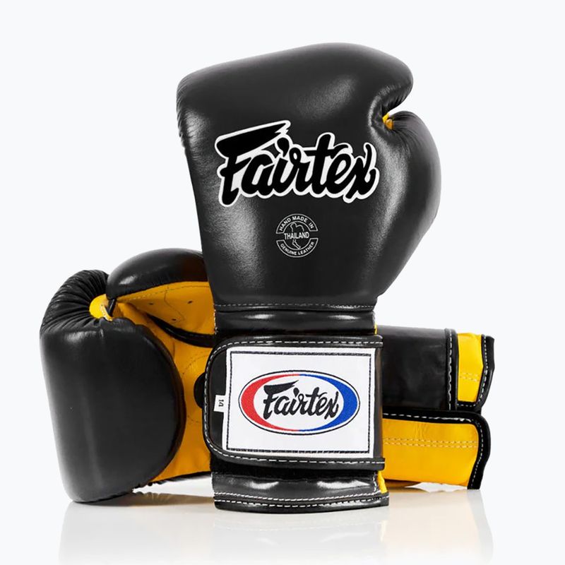 Boxerské rukavice Fairtex Heavy Hitter's Mexican Style black/yellow 4