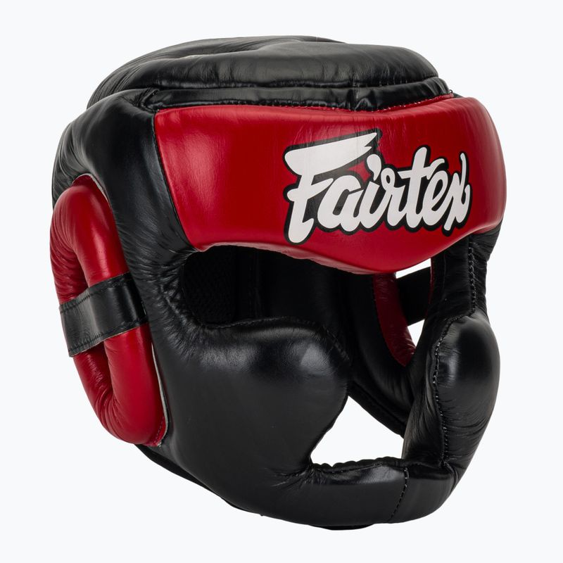 Boxerská helma Fairtex Diagonal Vision Sparring - Full Head Coverage black/rd