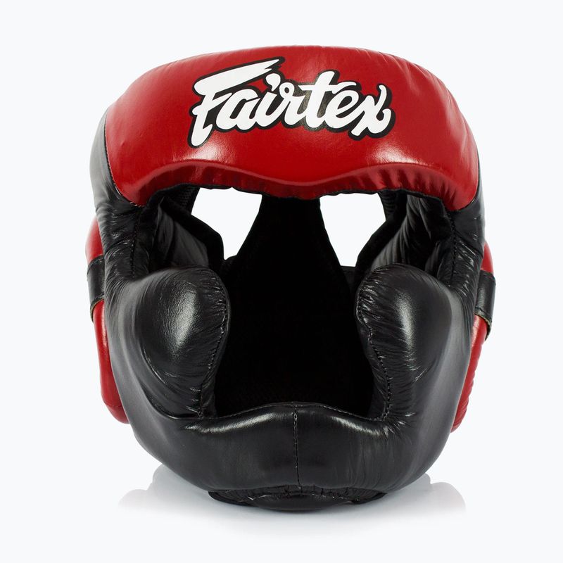 Boxerská helma Fairtex Diagonal Vision Sparring - Full Head Coverage black/rd 2