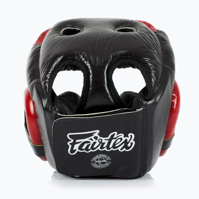 Boxerská helma Fairtex Diagonal Vision Sparring - Full Head Coverage black/rd 3