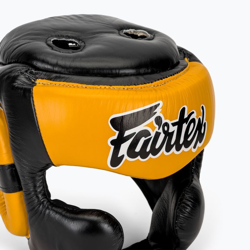 Boxerská helma Fairtex Diagonal Vision Sparring - Full Head Coverage black/yellow 4