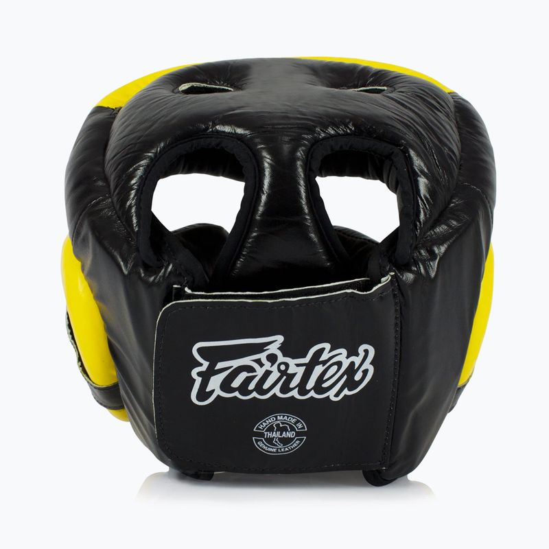 Boxerská helma Fairtex Diagonal Vision Sparring - Full Head Coverage black/yellow 3