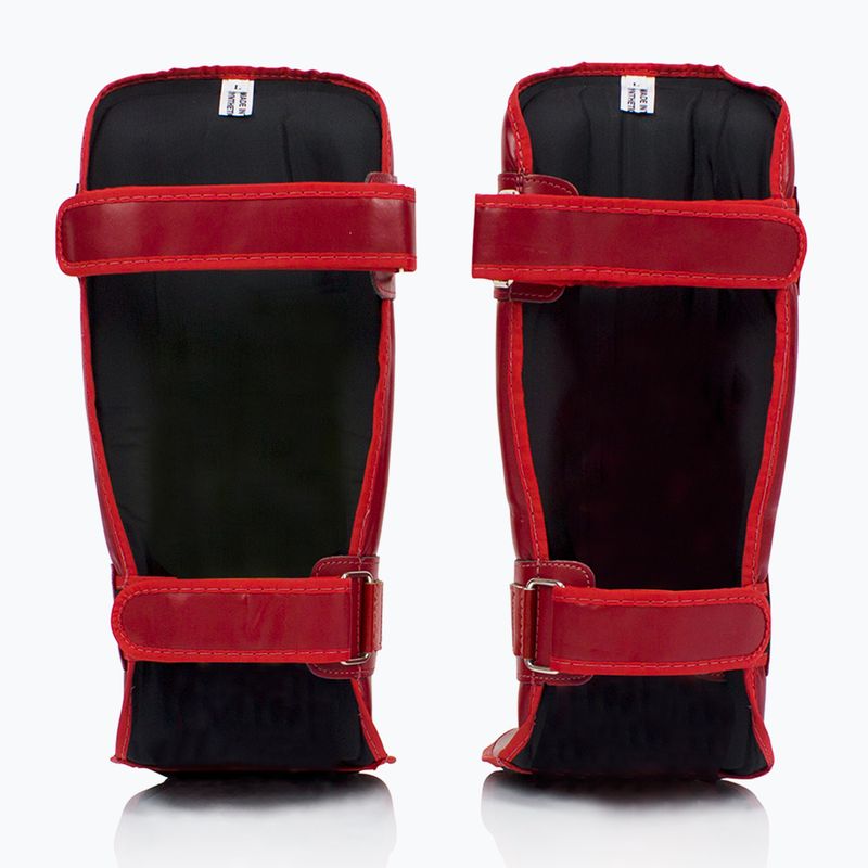 Dvojité polstrované chrániče holeně Fairtex In-Step červené 2