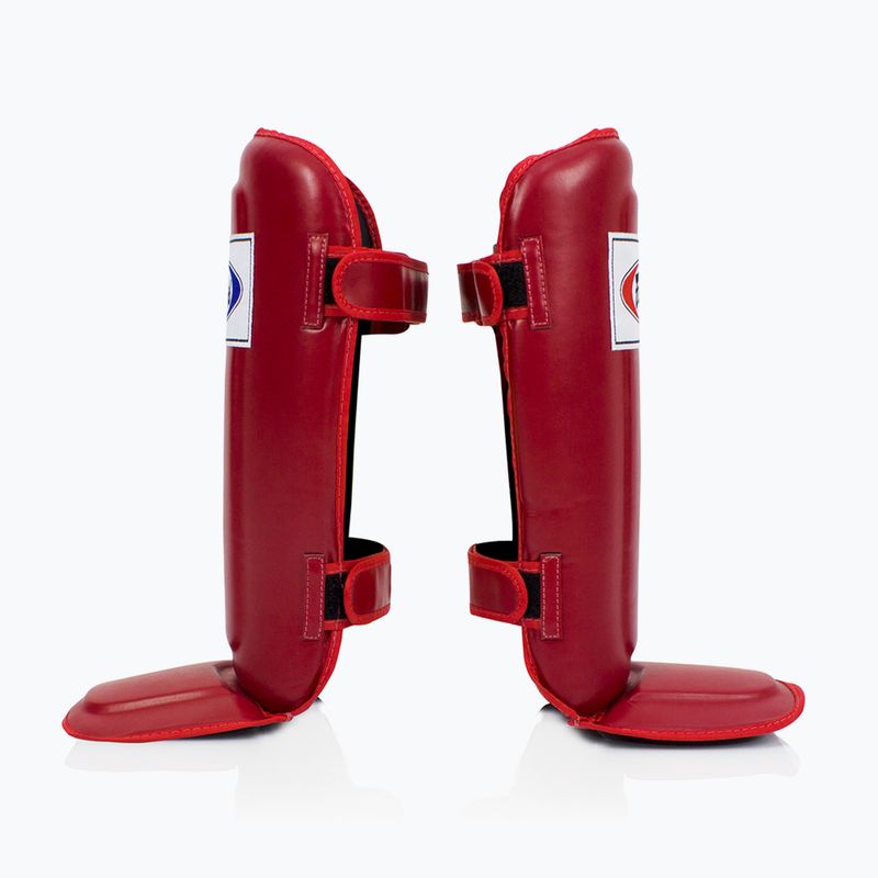 Dvojité polstrované chrániče holeně Fairtex In-Step červené 3