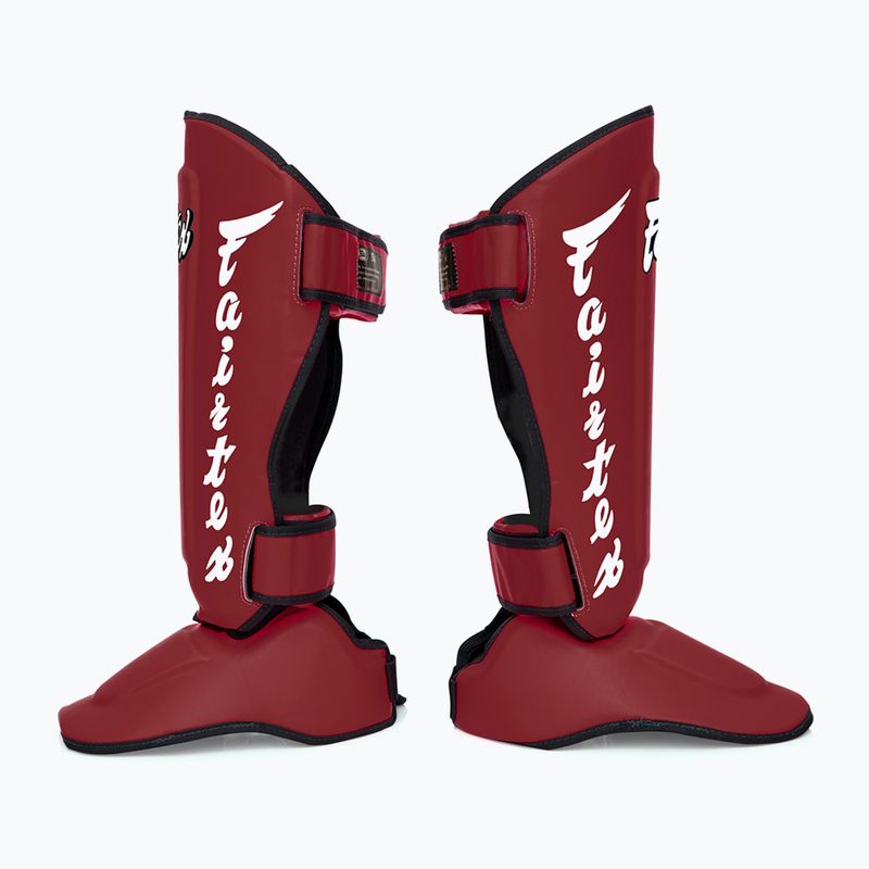 Odnímatelné chrániče holení Fairtex In-Step alias chrániče holenních kostí. "Twister" červená 3
