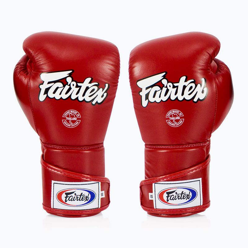 Boxerské rukavice  Fairtex Stylish Angular Sparring - Locked Thumb red