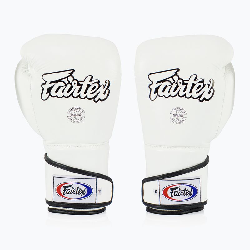 Boxerské rukavice  Fairtex Stylish Angular Sparring - Locked Thumb white
