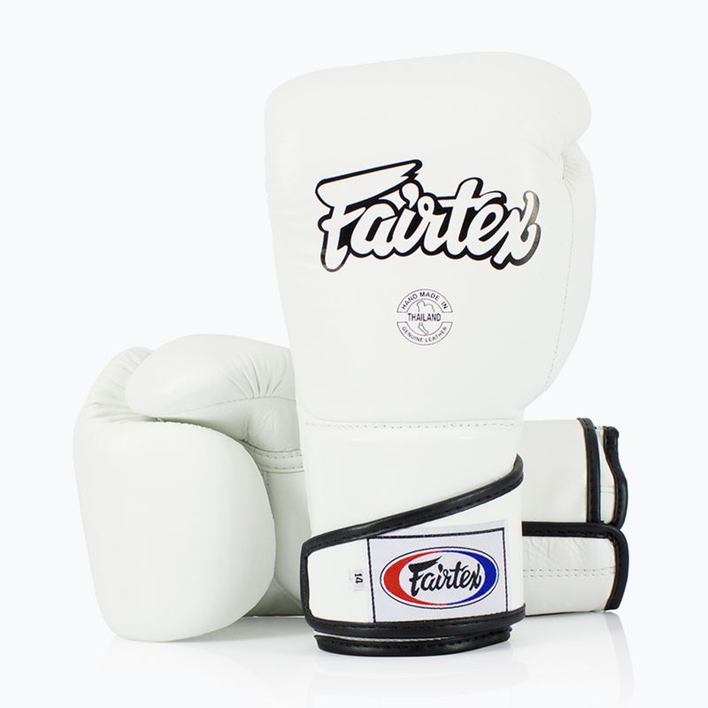 Boxerské rukavice  Fairtex Stylish Angular Sparring - Locked Thumb white 4