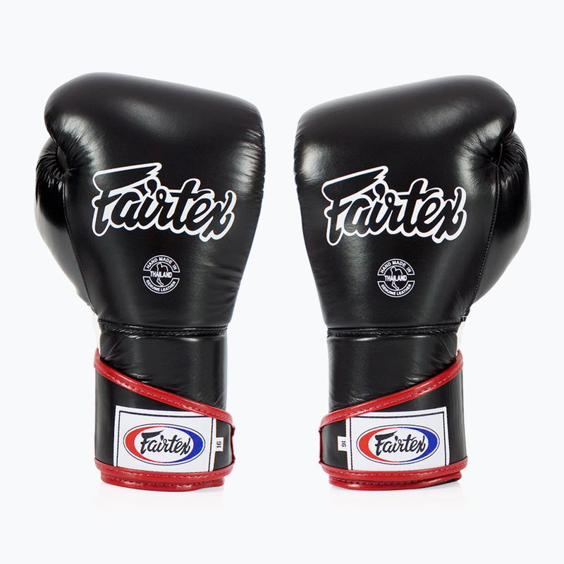 Stylové boxerské rukavice Fairtex Angular Sparring - uzamčený palec černá/bílá/červená