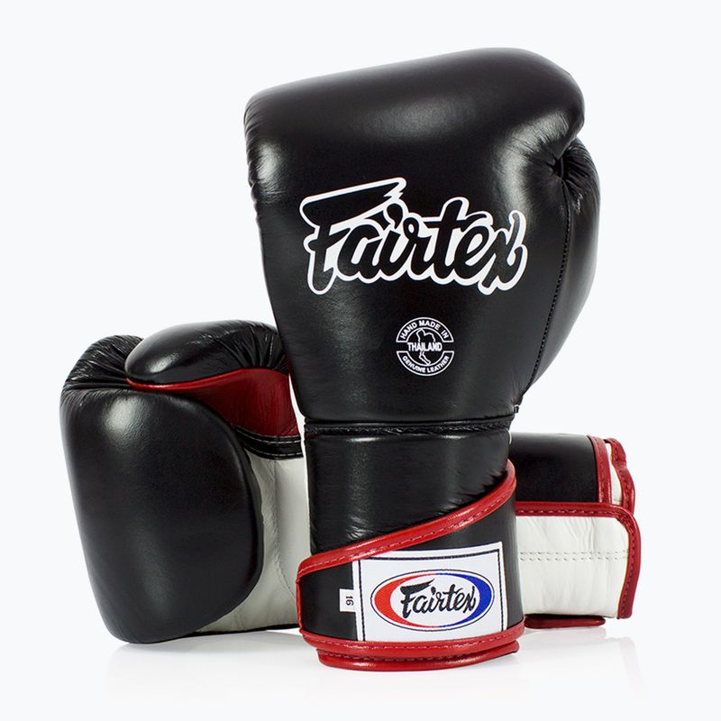 Stylové boxerské rukavice Fairtex Angular Sparring - uzamčený palec černá/bílá/červená 4
