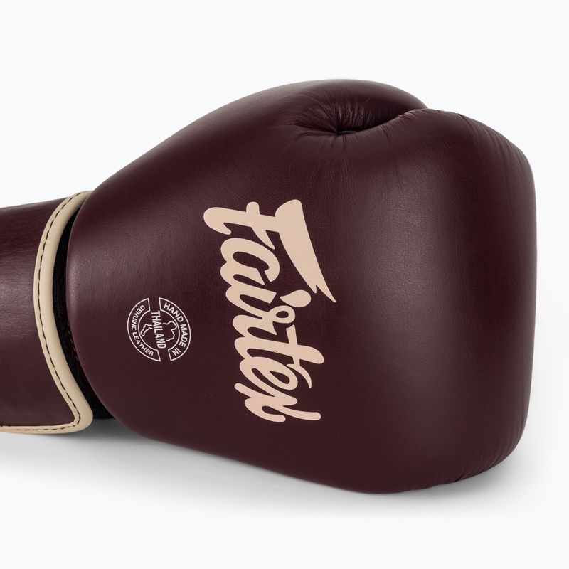 Boxerské rukavice Fairtex Real Leather Boxing maroon 5