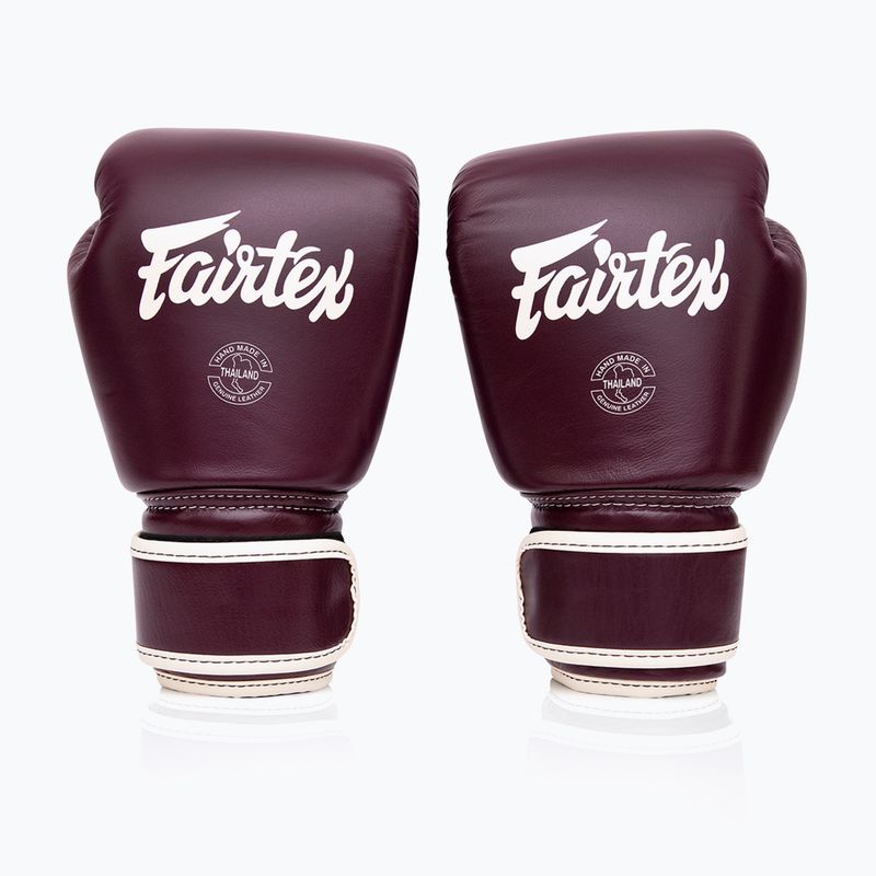 Boxerské rukavice Fairtex Real Leather Boxing maroon