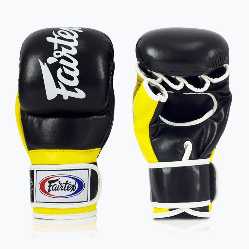 Fairtex Super Sparring Grapplingové rukavice černá/žlutá 2