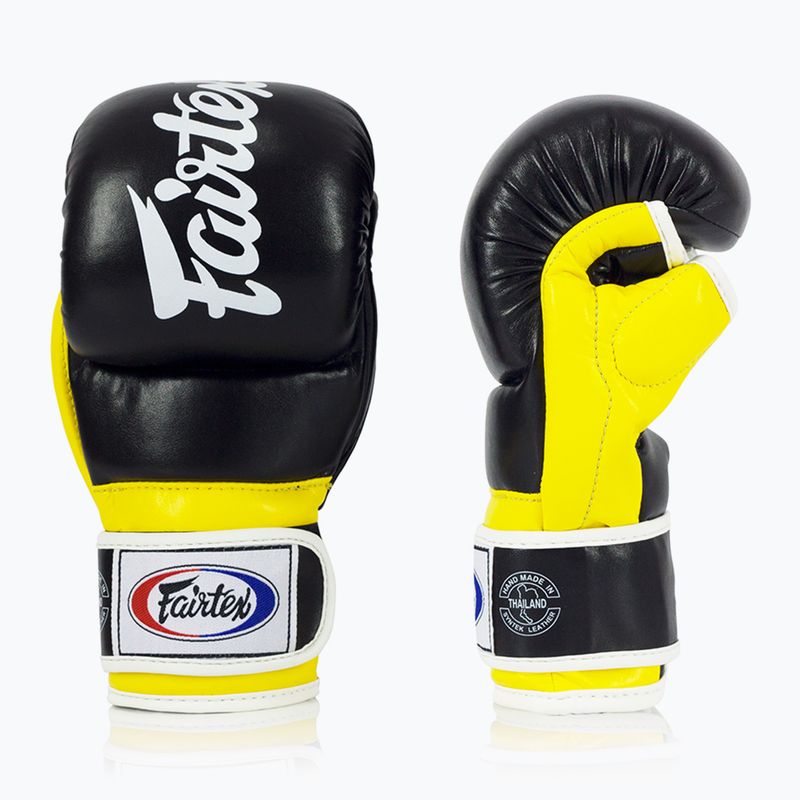 Fairtex Super Sparring Grapplingové rukavice černá/žlutá 3