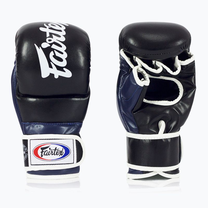 Fairtex Super Sparring Grapplingové rukavice černá/modrá 2