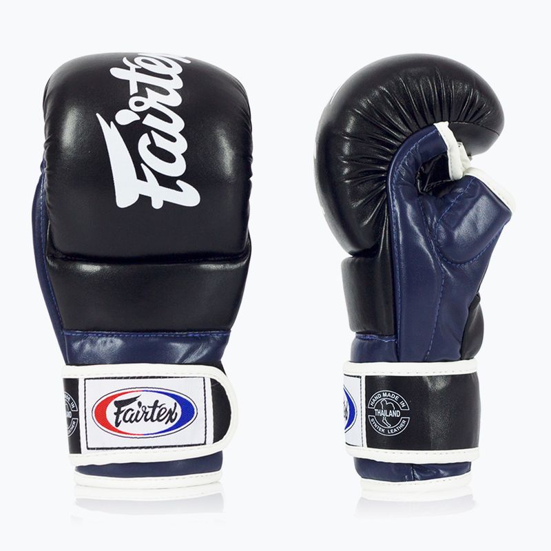 Fairtex Super Sparring Grapplingové rukavice černá/modrá 3