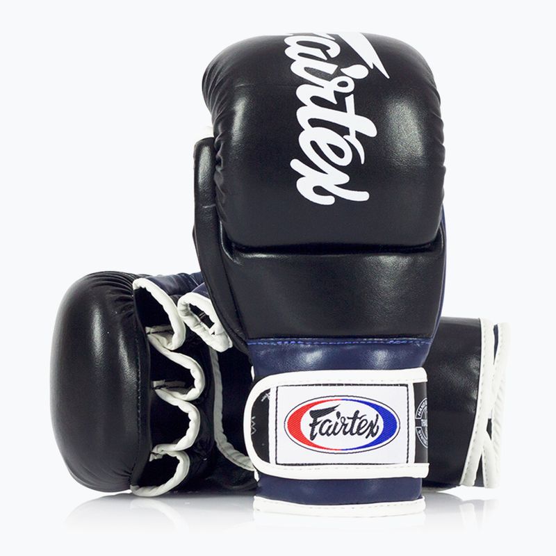 Fairtex Super Sparring Grapplingové rukavice černá/modrá 4